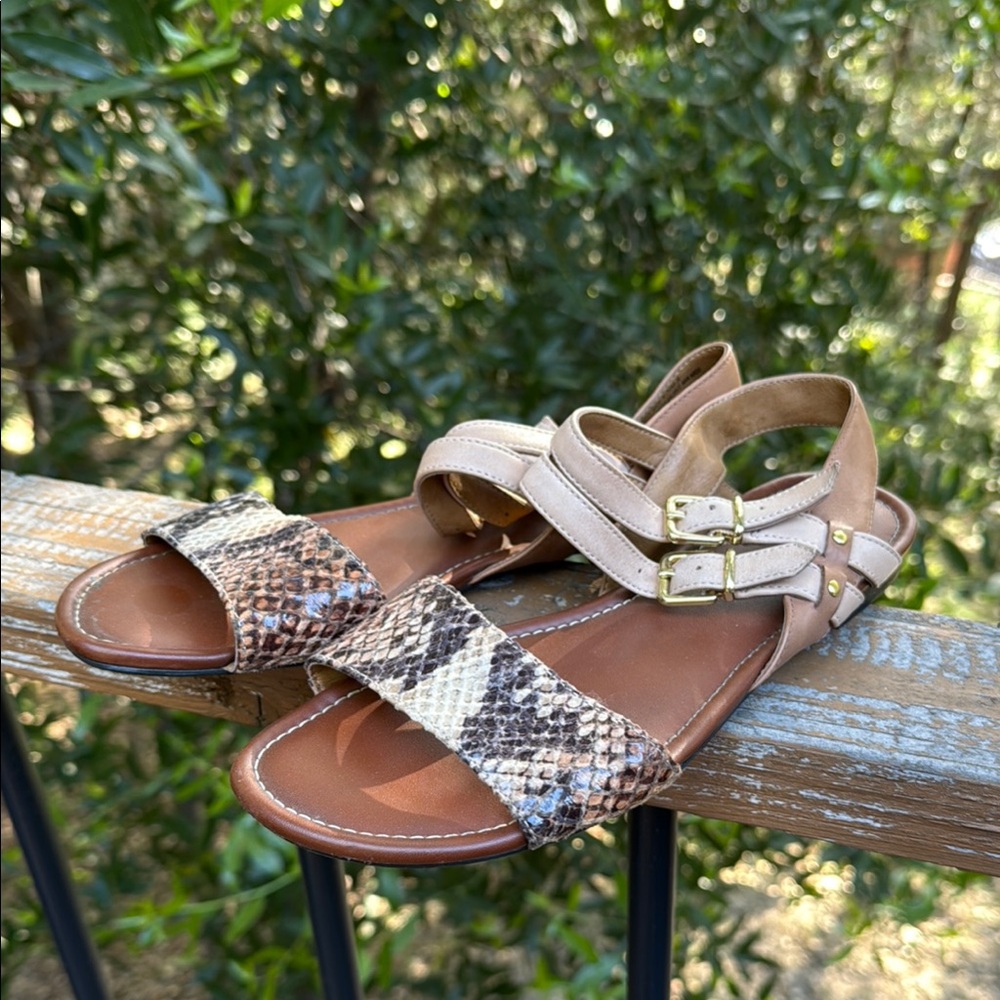 Clarks Snakeskin Pattern Strappy Sandals